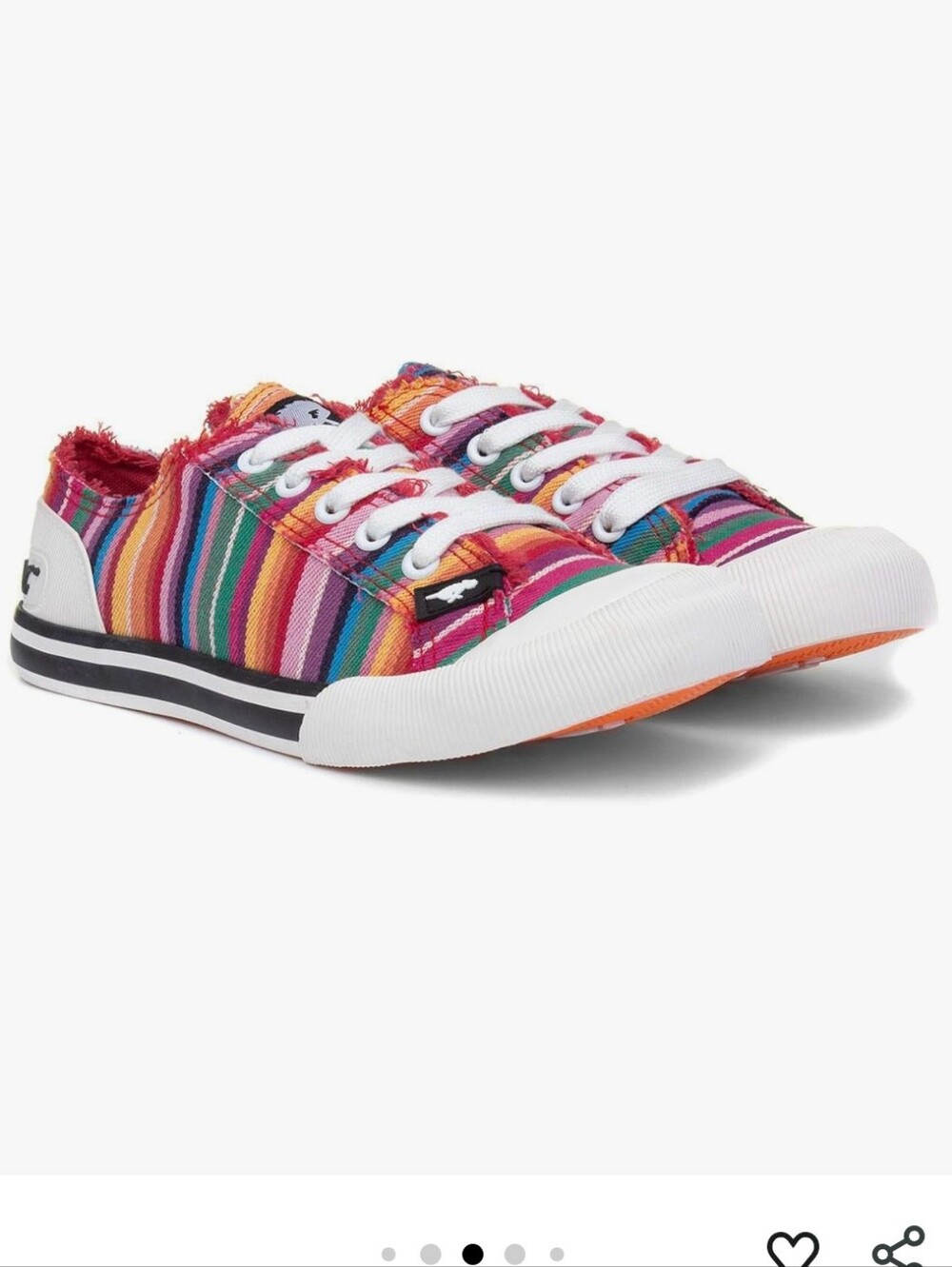 Rocket Dog Women's NEW Size 9: Multi-Stripe Canvas Sneakers - White Trim